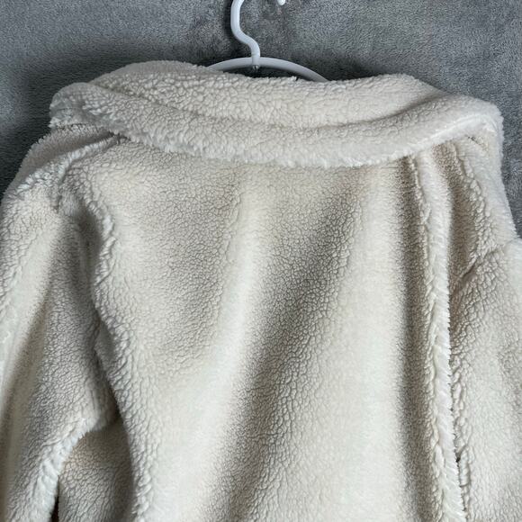 GAP Teddy Sherpa Coat Minimalist Cozy Winter Cream Fleece Quiet Luxury Large New - Picture 5 of 9